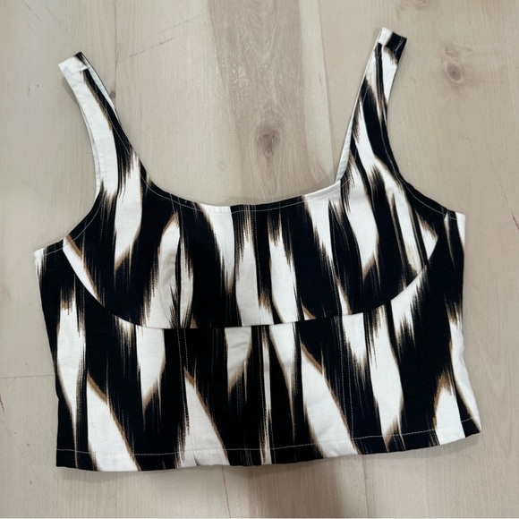 NWT Banana Republic Linen Blend Cropped Bustier Corset Shirred Back Women's 2 - Picture 5 of 12